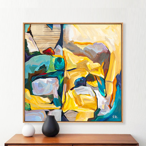 Abstract Painting - Original Wall Art – Large Oil & Acrylic on Canvas – Minimalist Abstract Wall Art – Painterly Sense (40"x40" | 101x101cm)