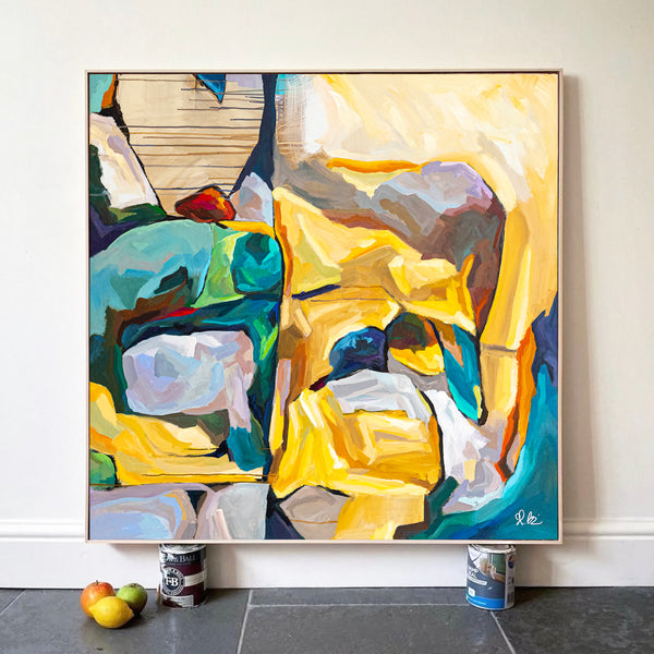 Abstract Painting - Original Wall Art – Large Oil & Acrylic on Canvas – Minimalist Abstract Wall Art – Painterly Sense (40"x40" | 101x101cm)