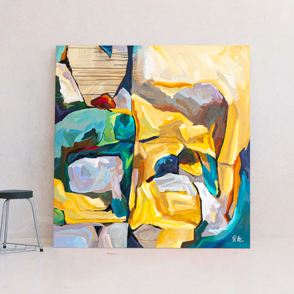 Abstract Painting - Original Wall Art – Large Oil & Acrylic on Canvas – Minimalist Abstract Wall Art – Painterly Sense (40"x40" | 101x101cm)
