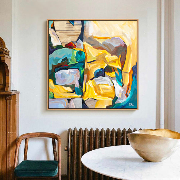 Abstract Painting - Original Wall Art – Large Oil & Acrylic on Canvas – Minimalist Abstract Wall Art – Painterly Sense (40"x40" | 101x101cm)