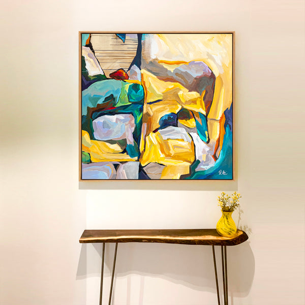 Abstract Painting - Original Wall Art – Large Oil & Acrylic on Canvas – Minimalist Abstract Wall Art – Painterly Sense (40"x40" | 101x101cm)
