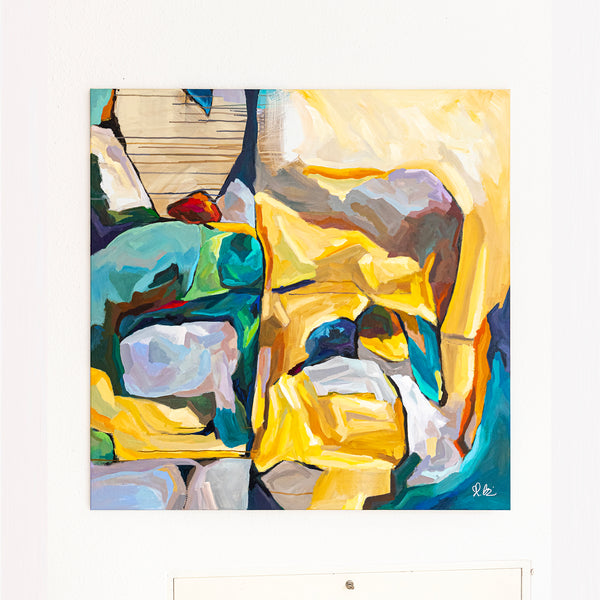 Abstract Painting - Original Wall Art – Large Oil & Acrylic on Canvas – Minimalist Abstract Wall Art – Painterly Sense (40"x40" | 101x101cm)