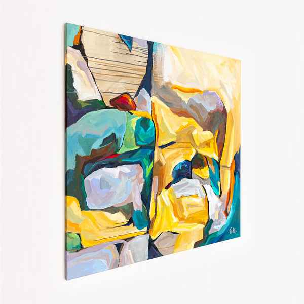 Abstract Painting - Original Wall Art – Large Oil & Acrylic on Canvas – Minimalist Abstract Wall Art – Painterly Sense (40"x40" | 101x101cm)