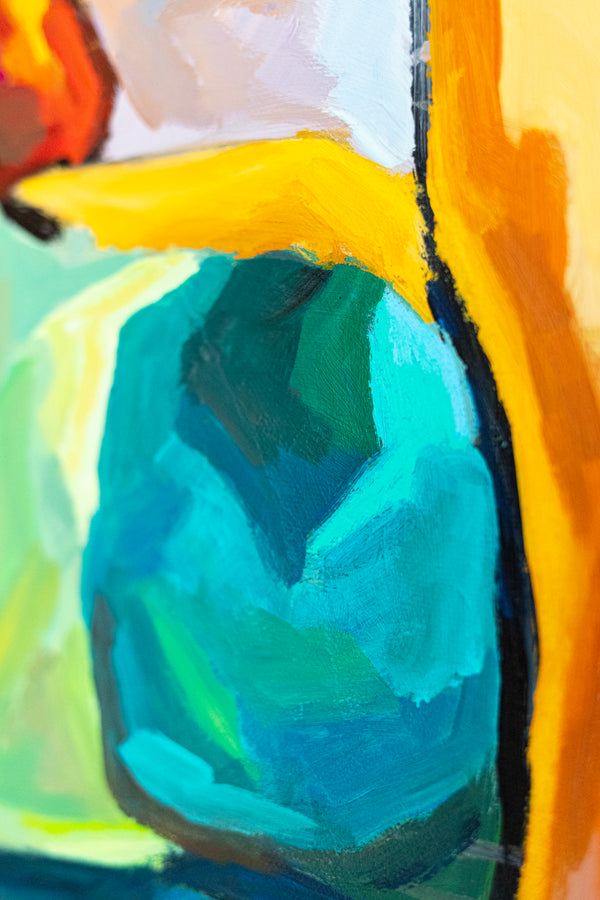 Abstract Painting - Original Wall Art – Large Oil & Acrylic on Canvas – Minimalist Abstract Wall Art – Painterly Sense (40"x40" | 101x101cm)