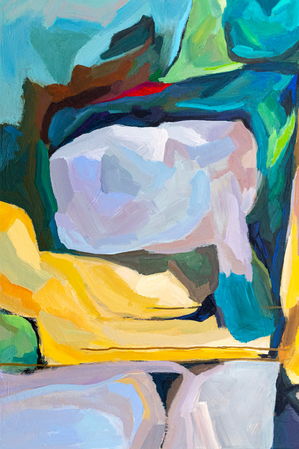 Abstract Painting - Original Wall Art – Large Oil & Acrylic on Canvas – Minimalist Abstract Wall Art – Painterly Sense (40"x40" | 101x101cm)
