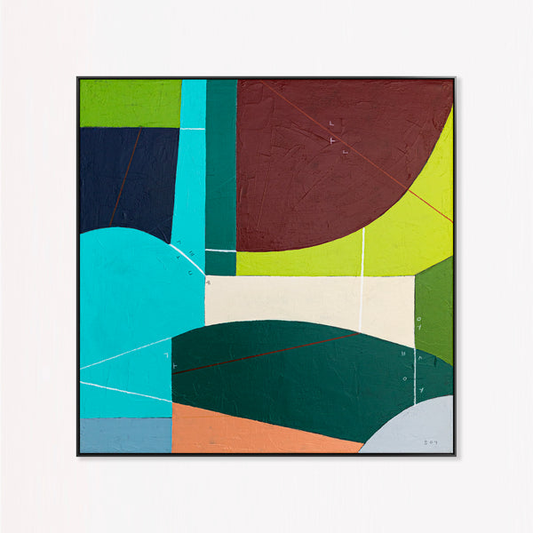 Vibrant Teal Bold Abstract Wall Art — Modern Original Oil Painting, Textured Canvas — "Panum Coloris"