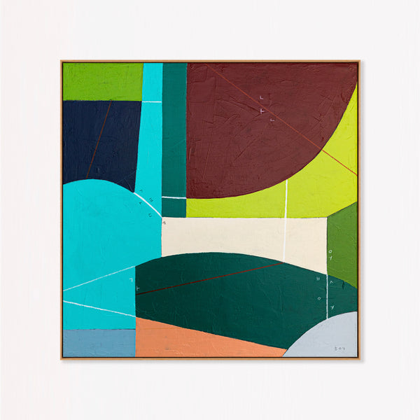 Vibrant Teal Bold Abstract Wall Art — Modern Original Oil Painting, Textured Canvas — "Panum Coloris"