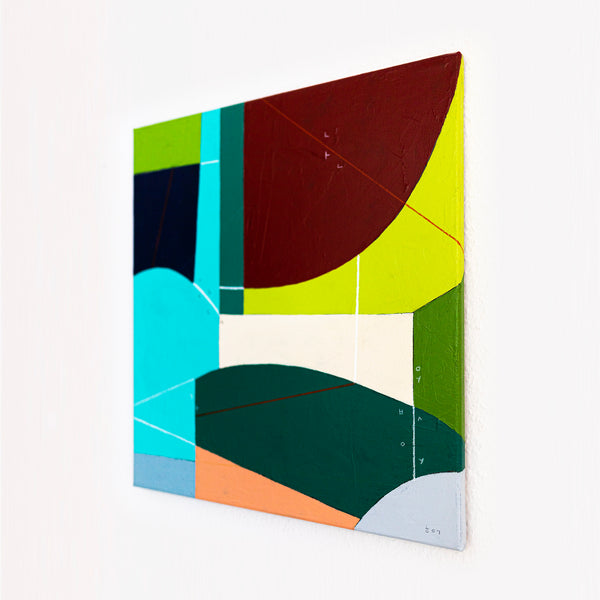 Vibrant Teal Bold Abstract Wall Art — Modern Original Oil Painting, Textured Canvas — "Panum Coloris"