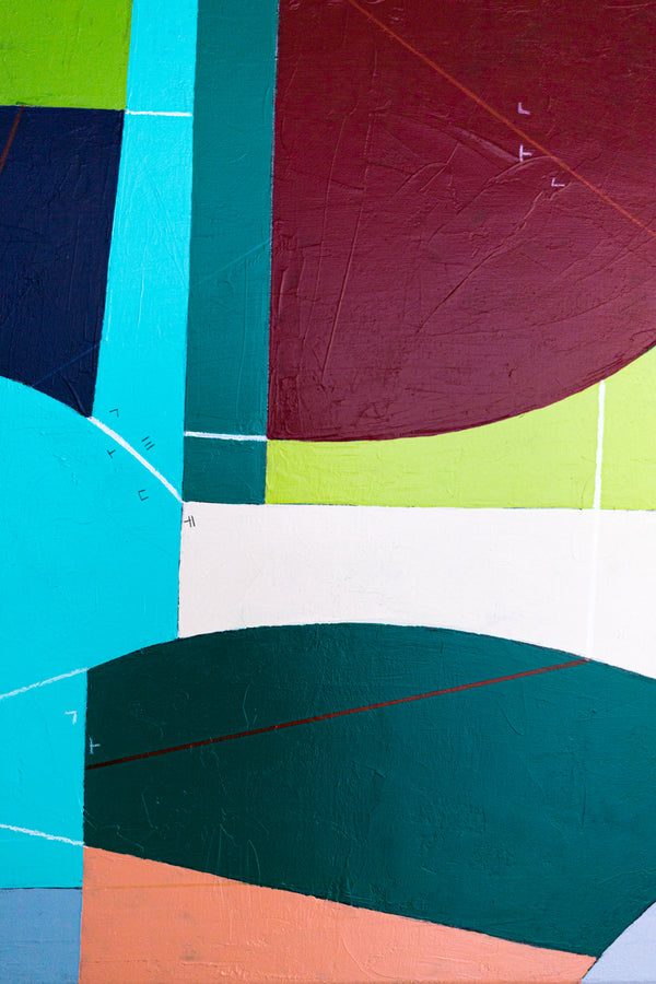 Vibrant Teal Bold Abstract Wall Art — Modern Original Oil Painting, Textured Canvas — "Panum Coloris"