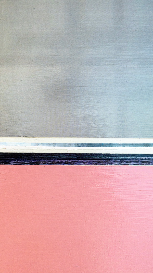 Abstract Painting – Original Wall Art – Acrylic, Oil & Mixed Media on Wood – Modern Pink Textured Painting – "Pinkray" – 10"x10" (25x25cm)