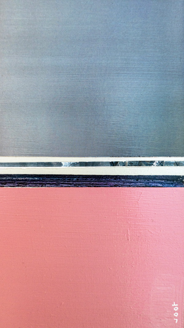 Abstract Painting – Original Wall Art – Acrylic, Oil & Mixed Media on Wood – Modern Pink Textured Painting – "Pinkray" – 10"x10" (25x25cm)