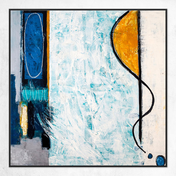 Modern Original Abstract Acrylic Painting, Canvas Wall Art of Refreshing Dive into the Essence of Coolness | Pool