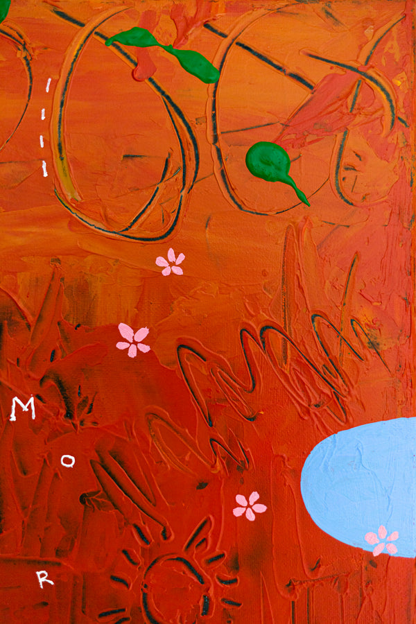 Abstract Painting - Original Wall Art – Oil & Acrylic on Canvas – Red Contemporary Modern Wall Art – Pretiosus Cadmii (20"x20" | 50x50cm)