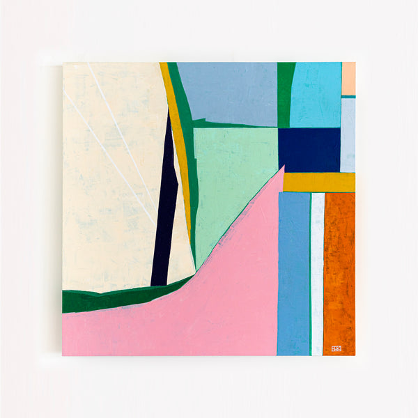Modern Geometric Acrylic Painting, Mid-Century Color Palette, Ideal for Living Room & Office | Purity (36"x36")