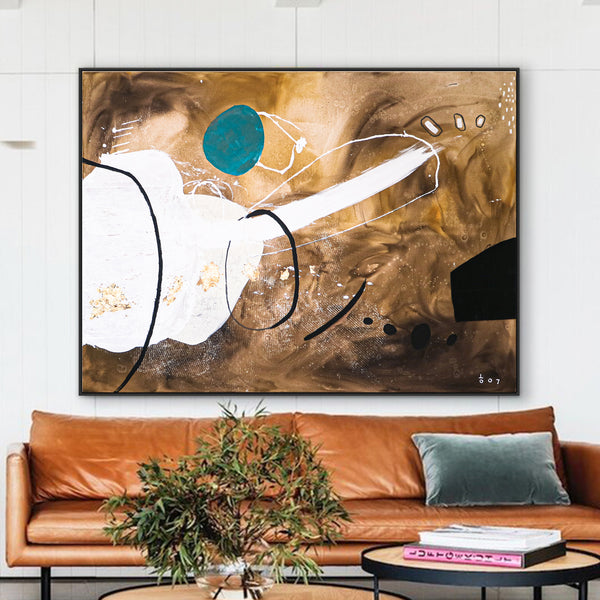 Imagining Cosmic Space in Modern Abstract Expressionism Original Painting, Extra Large Canvas Wall Art | Quelque chose (72"x54")