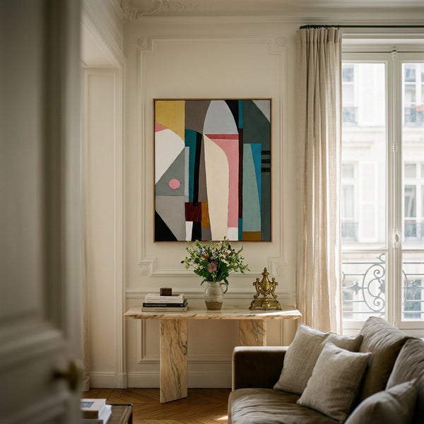 Serene Neutral Minimalist Abstract Wall Art — Original Oil Painting, Textured Canvas — "Quies"