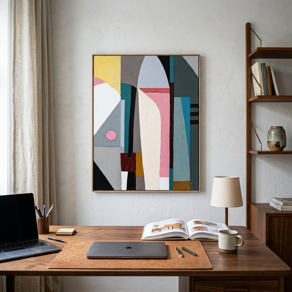 Serene Neutral Minimalist Abstract Wall Art — Original Oil Painting, Textured Canvas — "Quies"