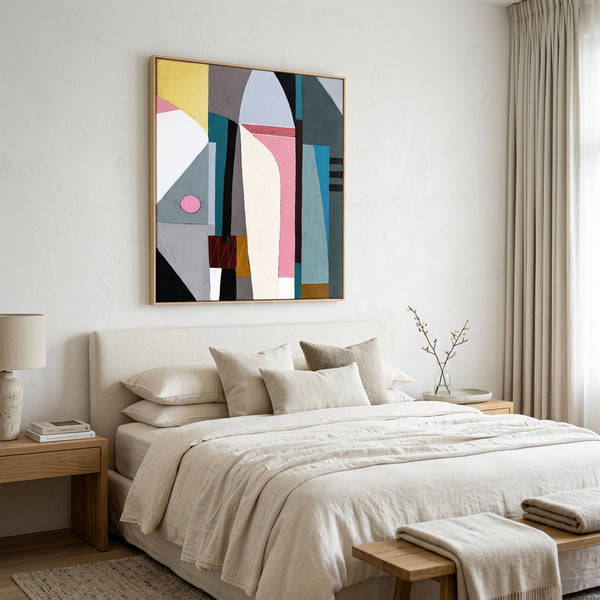 Serene Neutral Minimalist Abstract Wall Art — Original Oil Painting, Textured Canvas — "Quies"