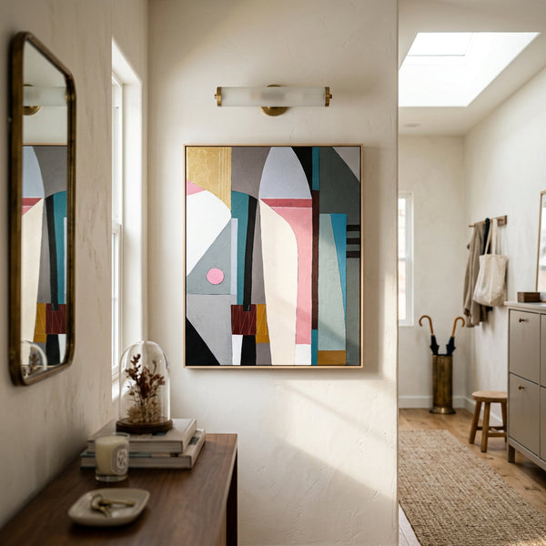 Serene Neutral Minimalist Abstract Wall Art — Original Oil Painting, Textured Canvas — "Quies"