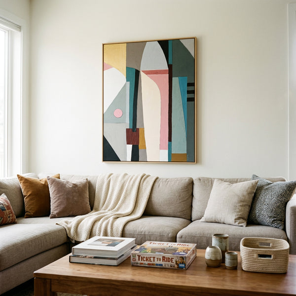 Serene Neutral Minimalist Abstract Wall Art — Original Oil Painting, Textured Canvas — "Quies"