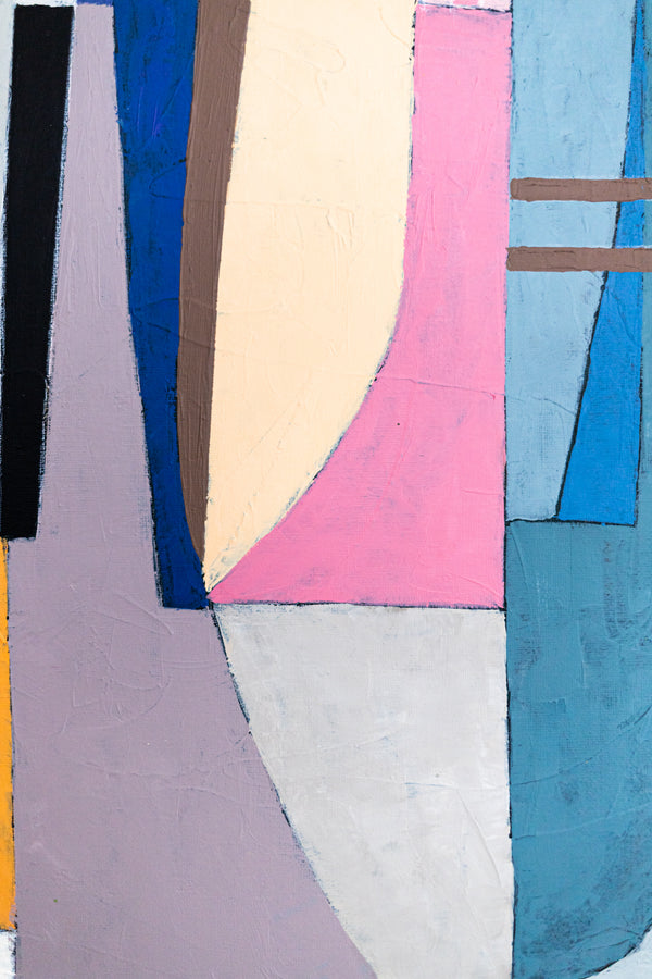 Teal Minimalist Abstract Wall Art — Large Original Oil Painting, Textured Canvas — "Quiet Pivot" (16"x20" | 41x51cm)