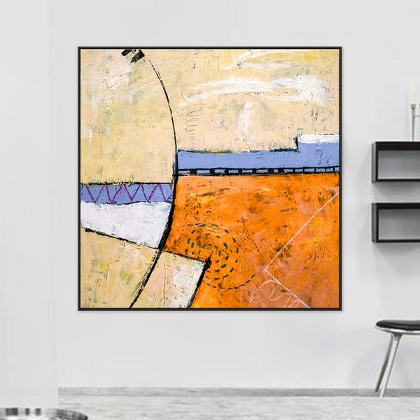 Realm of Imagination in Geometric Abstract Original Painting, Large Acrylic Modern Canvas Wall Art | Reception