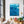Blue Original Abstract Acrylic Painting in Rough Brush Strokes, Large Modern Canvas Wall Art | Red dot transported