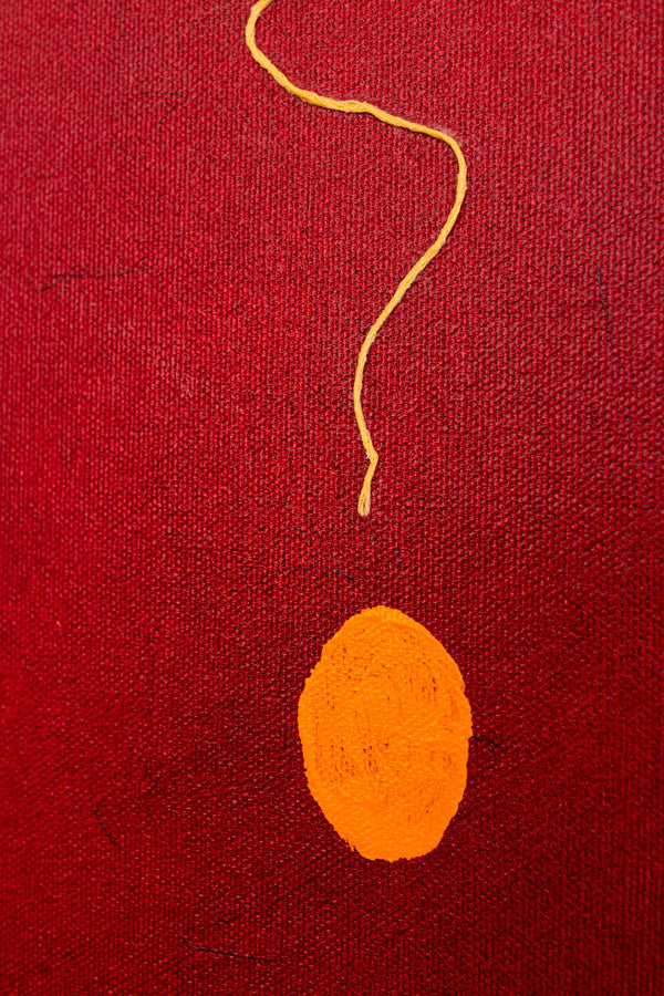 Abstract Original Painting Reflecting the Rich Texture & Space-filled Beauty of a Crimson Twilight | Red night of resonance (48"x48")