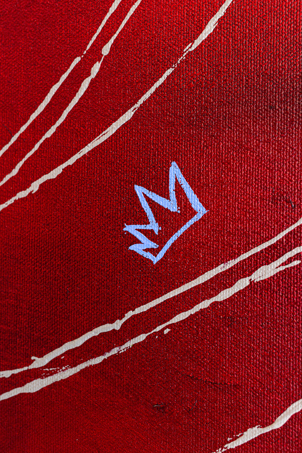 Abstract Original Painting Reflecting the Rich Texture & Space-filled Beauty of a Crimson Twilight | Red night of resonance (48"x48")