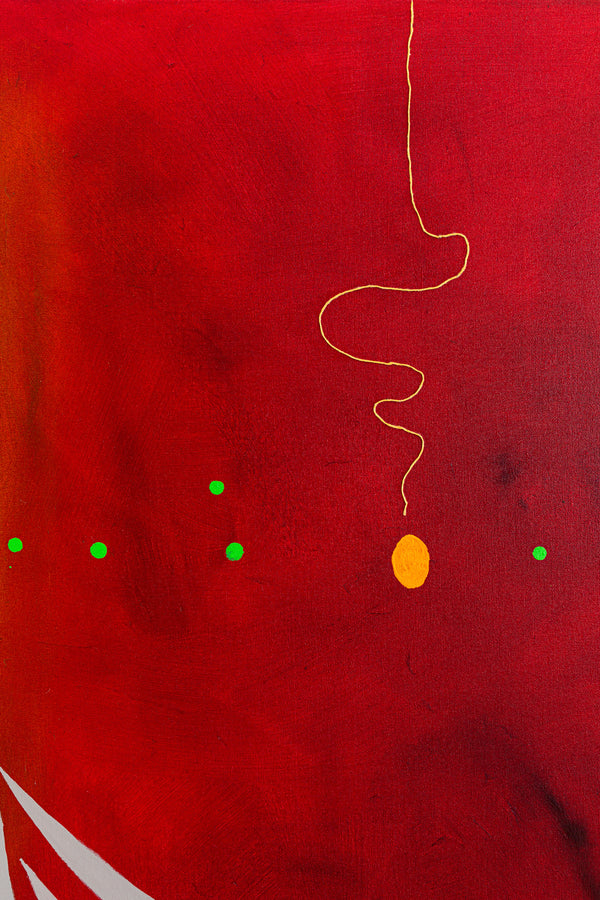 Abstract Original Painting Reflecting the Rich Texture & Space-filled Beauty of a Crimson Twilight | Red night of resonance (48"x48")