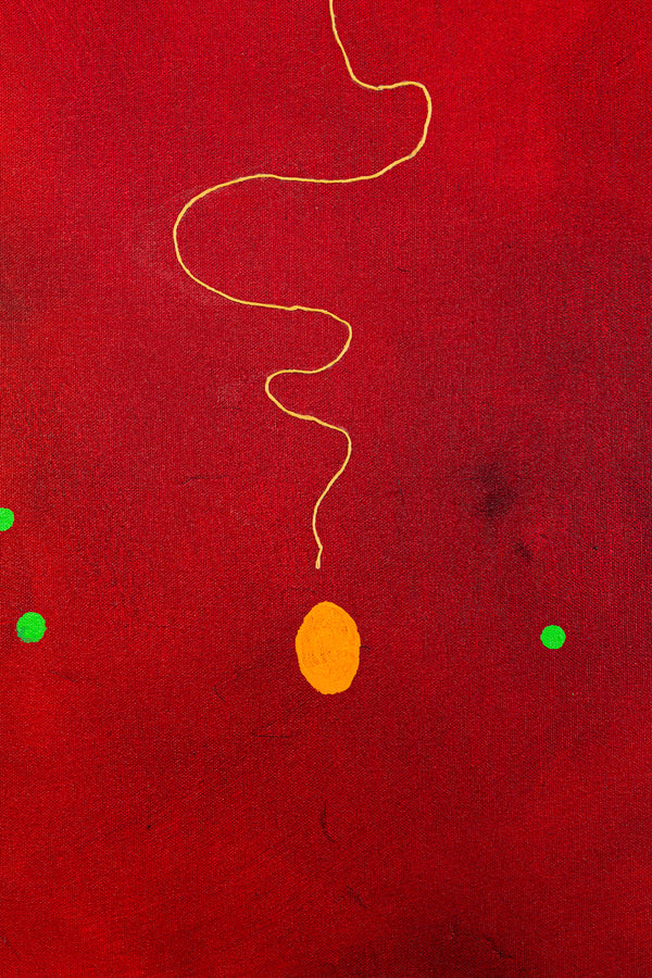 Abstract Original Painting Reflecting the Rich Texture & Space-filled Beauty of a Crimson Twilight | Red night of resonance (48"x48")