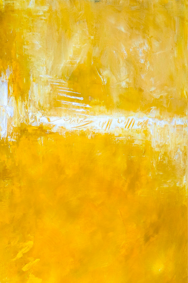 Journey of Yellow in Original Abstract Acrylic Painting, Large Modern Expressionist Canvas Wall Art | Reminiscent