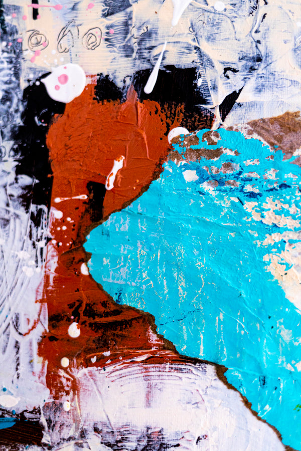 Abstract Painting – Original Acrylic & Oil Painting on Canvas, Mixed Media Modern Painting  – Rhythmus Silentii (20"x20" | 50x50cm)