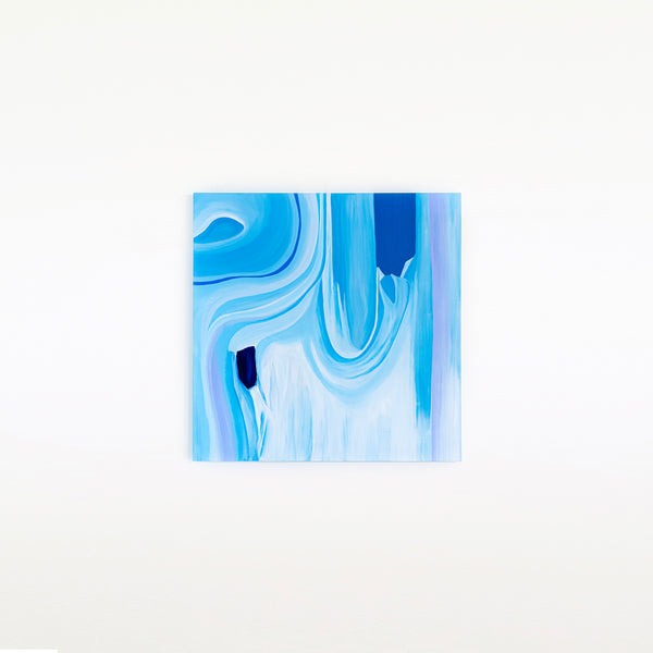 Embodying Mystique and Movement in a Minimalistic Sky Blue Abstract Modern Painting Wall Art | Riso (48"x48")