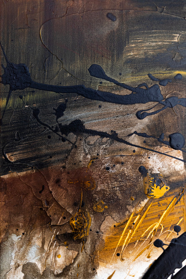 Abstract Painting - Original Wall Art – Oil & Acrylic on Canvas – Earth Tone Contemporary Modern Wall Art – Rudis II (20"x20" | 50x50cm)