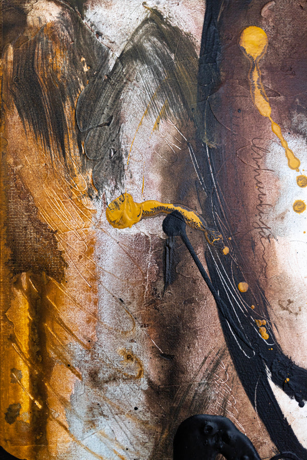 Abstract Painting - Original Wall Art – Oil & Acrylic on Canvas – Earth Tone Contemporary Modern Wall Art – Rudis I (20"x20" | 50x50cm)