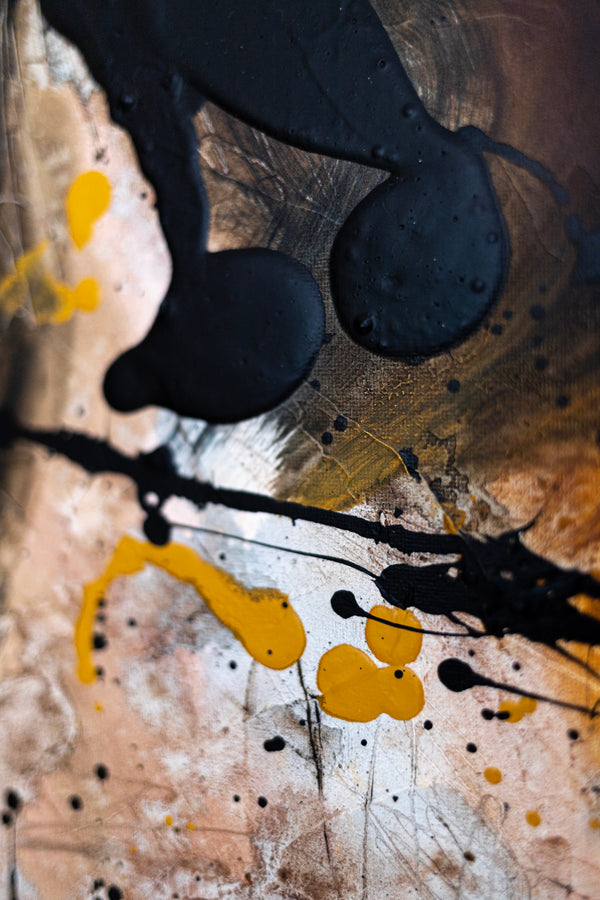 Abstract Painting - Original Wall Art – Oil & Acrylic on Canvas – Earth Tone Contemporary Modern Wall Art – Rudis I (20"x20" | 50x50cm)