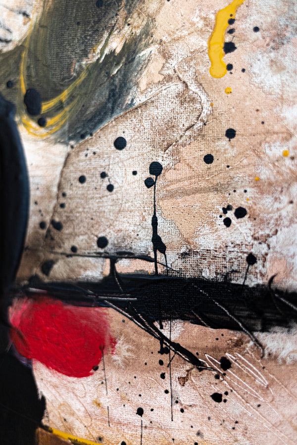 Abstract Painting - Original Wall Art – Oil & Acrylic on Canvas – Earth Tone Contemporary Modern Wall Art – Rudis I (20"x20" | 50x50cm)
