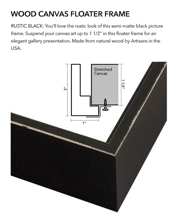 Wood - Rustic Black Canvas Floater Frame