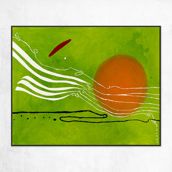 Tranquil Green Modern Abstract Original Painting, Canvas Wall Art Infused with Peaceful Minimalism | Scattered melody (50"x40")