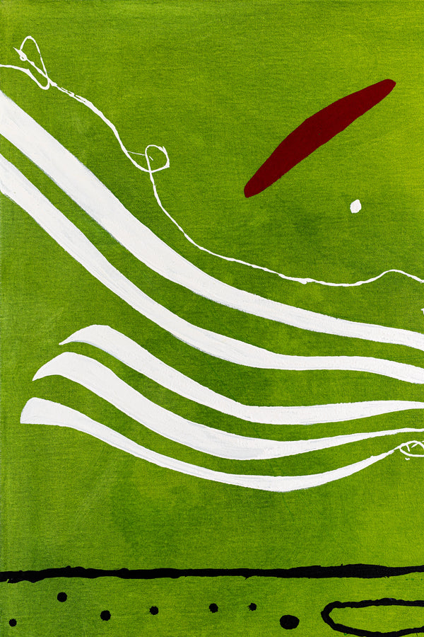 Tranquil Green Modern Abstract Original Painting, Canvas Wall Art Infused with Peaceful Minimalism | Scattered melody (50"x40")