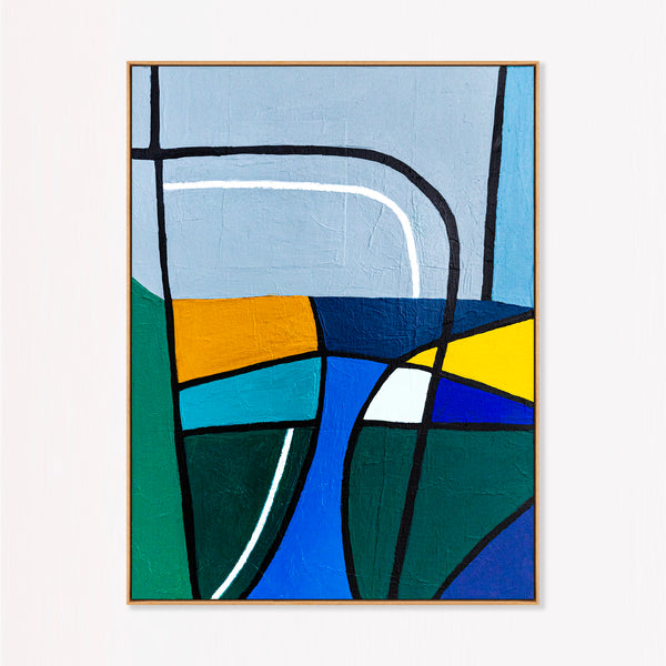 Moody Neutral Abstract Wall Art — Modern Original Oil Painting, Textured Canvas — "Sectio Loci II"