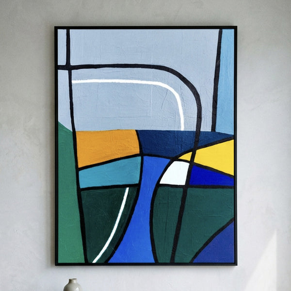 Moody Neutral Abstract Wall Art — Modern Original Oil Painting, Textured Canvas — "Sectio Loci II"