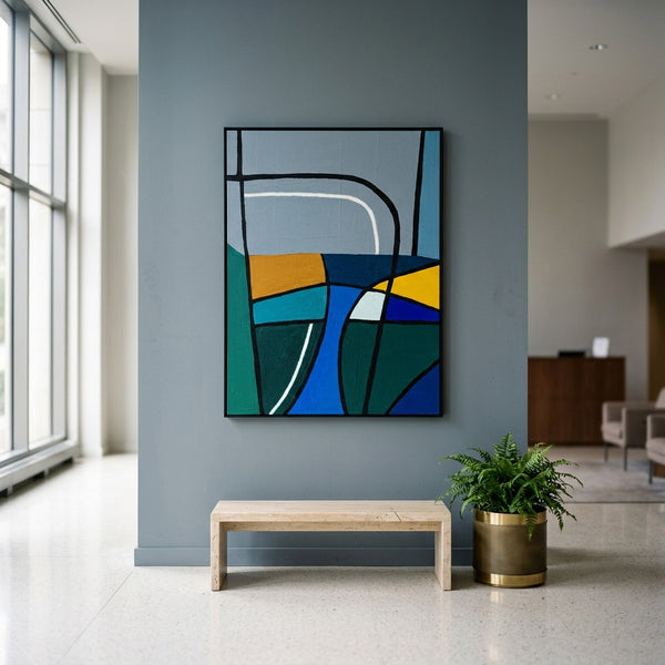 Moody Neutral Abstract Wall Art — Modern Original Oil Painting, Textured Canvas — "Sectio Loci II"