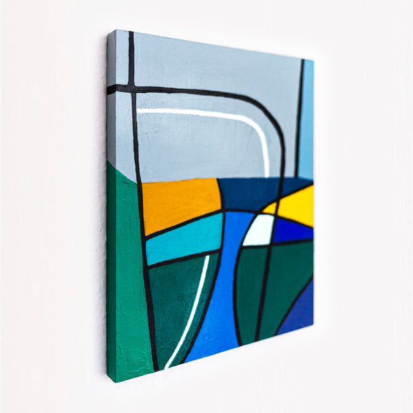 Moody Neutral Abstract Wall Art — Modern Original Oil Painting, Textured Canvas — "Sectio Loci II"