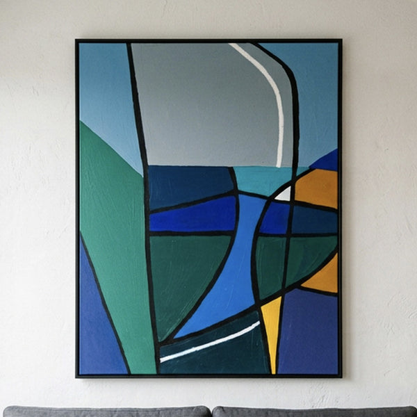 Moody Neutral Abstract Wall Art — Modern Original Oil Painting, Textured Canvas Statement — "Sectio Loci I"