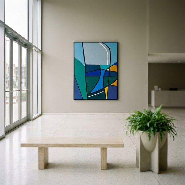 Moody Neutral Abstract Wall Art — Modern Original Oil Painting, Textured Canvas Statement — "Sectio Loci I"