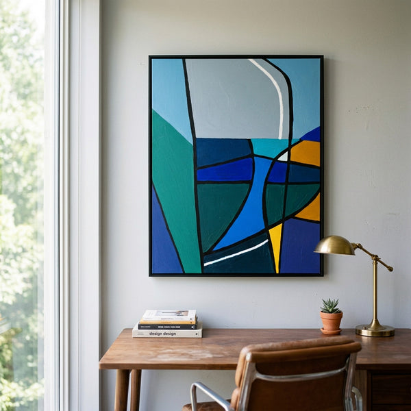 Moody Neutral Abstract Wall Art — Modern Original Oil Painting, Textured Canvas Statement — "Sectio Loci I"