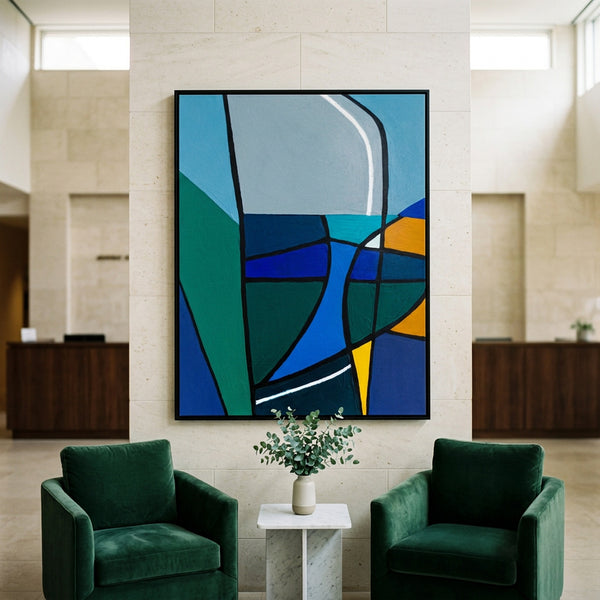 Moody Neutral Abstract Wall Art — Modern Original Oil Painting, Textured Canvas Statement — "Sectio Loci I"