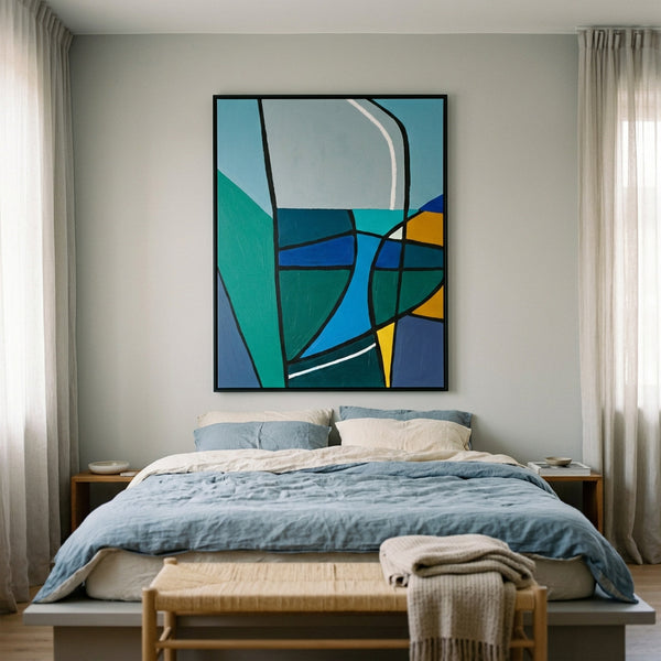 Moody Neutral Abstract Wall Art — Modern Original Oil Painting, Textured Canvas Statement — "Sectio Loci I"